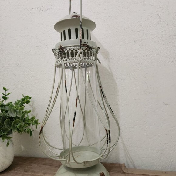 The Rustic Look Old Town Lantern With Glass Chimney - Picture 3 of 5